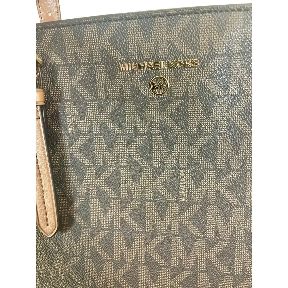 NEW MICHAEL KORS ARIA LARGE TOTE BAG BROWN/ACORN GOLD ACCENTS CARRYALL VERSATILE - Picture 15 of 16